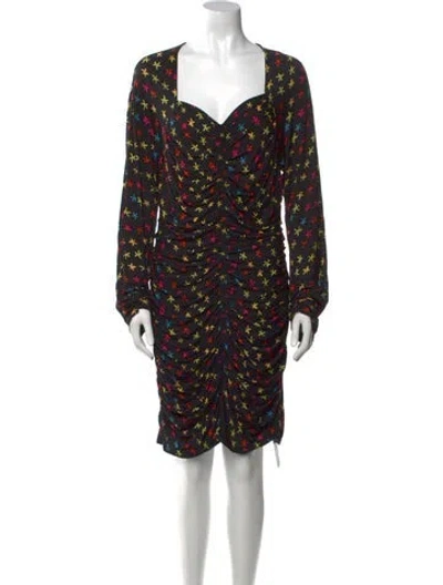 Pre-owned Jonathan Cohen Printed Mini Dress W/ Tags In Black