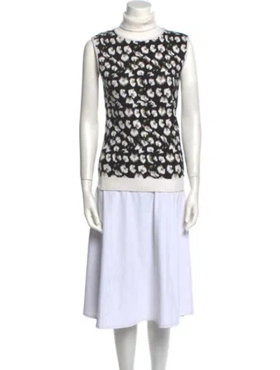 Pre-owned Jonathan Cohen Printed Mock Neck Tunic In Neutral