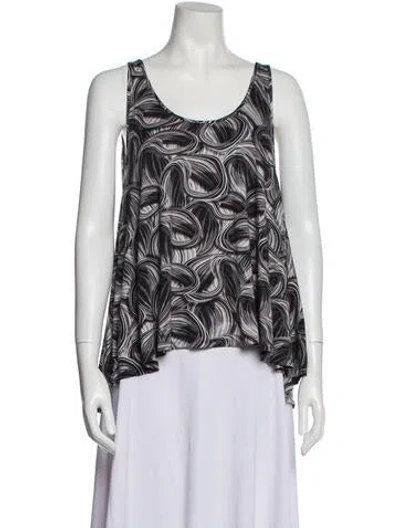 Pre-owned Jonathan Cohen Printed Scoop Neck Blouse In Multi