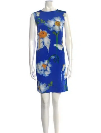 Pre-owned Jonathan Cohen Silk Knee-length Dress In Blue