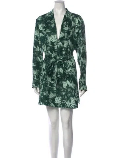 Pre-owned Jonathan Cohen Silk Knee-length Dress In Green