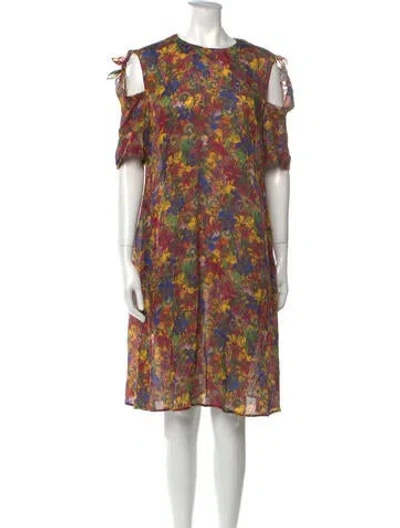 Pre-owned Jonathan Cohen Silk Knee-length Dress In Multi