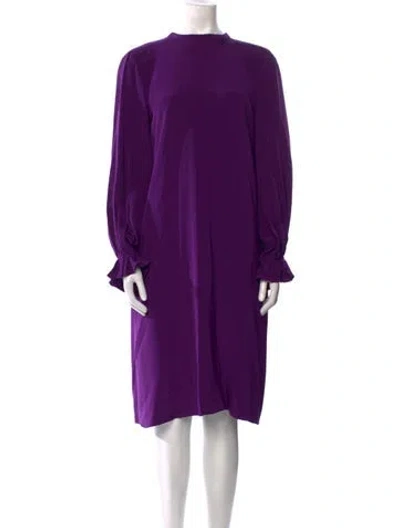Pre-owned Jonathan Cohen Silk Knee-length Dress In Purple