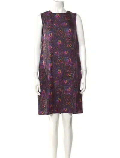 Pre-owned Jonathan Cohen Silk Knee-length Dress W/ Tags In Purple