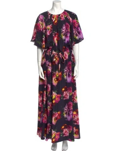 Pre-owned Jonathan Cohen Silk Long Dress In Black