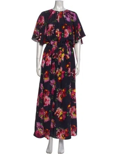 Pre-owned Jonathan Cohen Silk Long Dress In Black