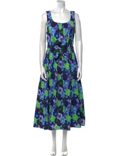 Pre-owned Jonathan Cohen Silk Long Dress In Blue