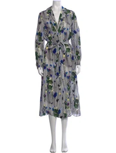 Pre-owned Jonathan Cohen Silk Long Dress In Gray