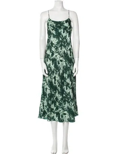 Pre-owned Jonathan Cohen Silk Long Dress In Green
