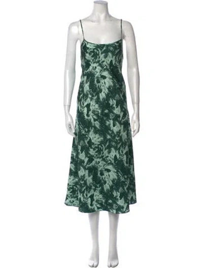 Pre-owned Jonathan Cohen Silk Long Dress In Green