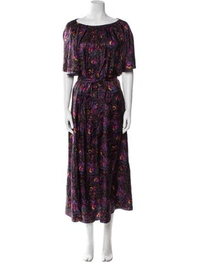 Pre-owned Jonathan Cohen Silk Long Dress In Multi
