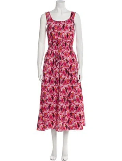 Pre-owned Jonathan Cohen Silk Long Dress In Pink