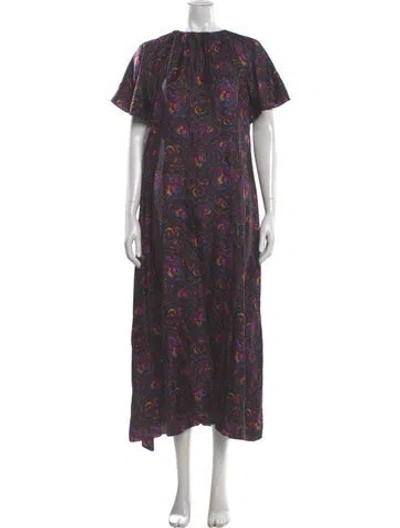 Pre-owned Jonathan Cohen Silk Long Dress In Purple