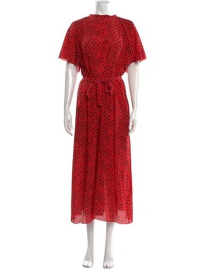 Pre-owned Jonathan Cohen Silk Long Dress In Red