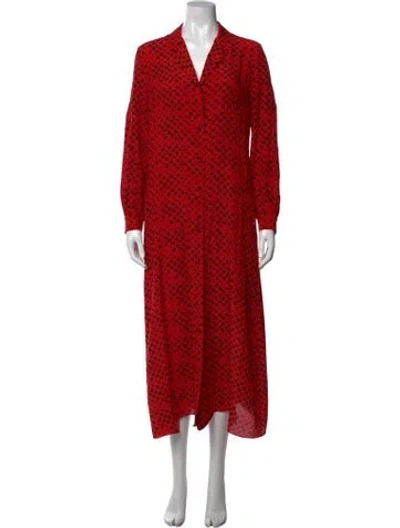 Pre-owned Jonathan Cohen Silk Long Dress In Red