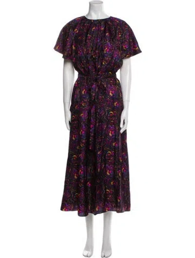 Pre-owned Jonathan Cohen Silk Long Dress W/ Tags In Blue