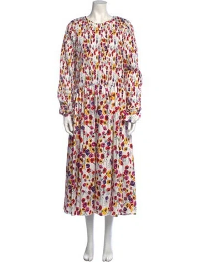 Pre-owned Jonathan Cohen Silk Long Dress W/ Tags In White