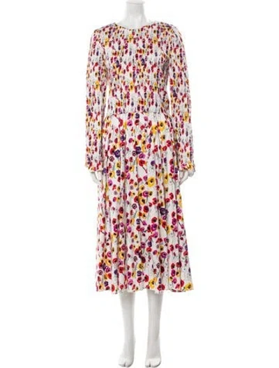 Pre-owned Jonathan Cohen Silk Long Dress W/ Tags In White