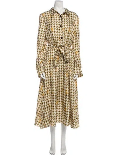 Pre-owned Jonathan Cohen Silk Long Dress W/ Tags In Yellow