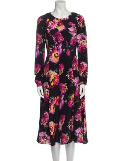 Pre-owned Jonathan Cohen Silk Midi Length Dress In Black