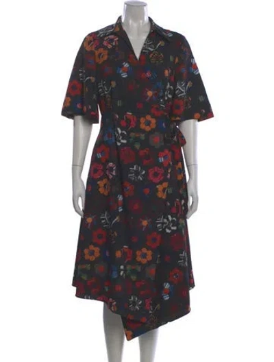 Pre-owned Jonathan Cohen Silk Midi Length Dress In Black