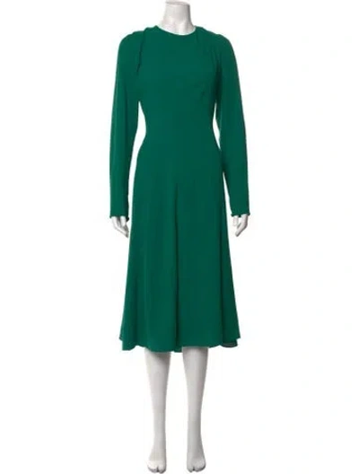 Pre-owned Jonathan Cohen Silk Midi Length Dress In Green