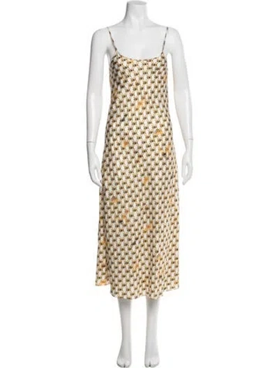 Pre-owned Jonathan Cohen Silk Midi Length Dress In Multi