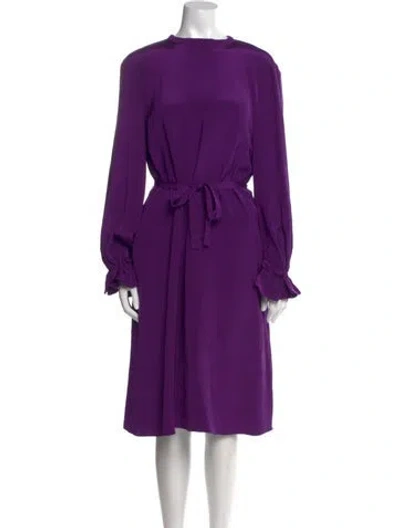 Pre-owned Jonathan Cohen Silk Midi Length Dress In Purple