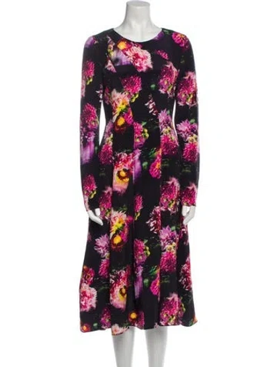 Pre-owned Jonathan Cohen Silk Midi Length Dress W/ Tags In Black