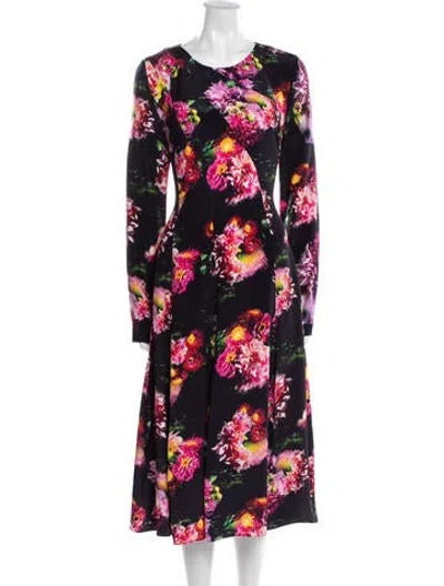 Pre-owned Jonathan Cohen Silk Midi Length Dress W/ Tags In Black