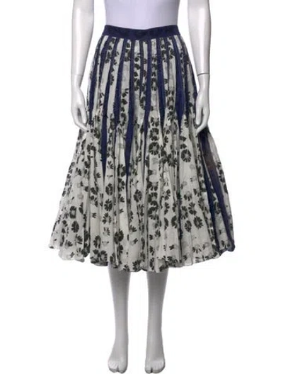 Pre-owned Jonathan Cohen Silk Midi Length Skirt In White