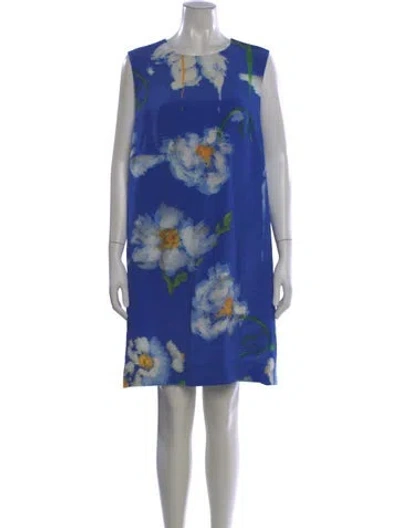 Pre-owned Jonathan Cohen Silk Mini Dress In Blue