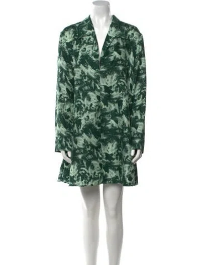 Pre-owned Jonathan Cohen Silk Mini Dress In Green