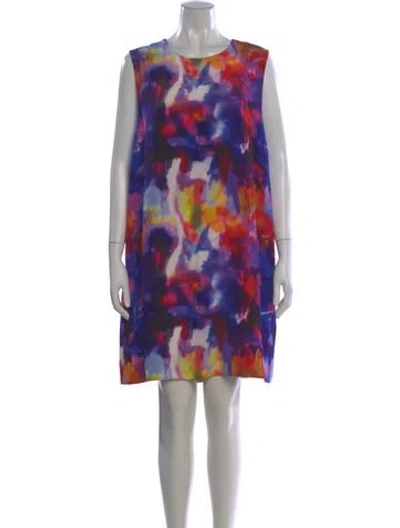 Pre-owned Jonathan Cohen Silk Mini Dress In Purple