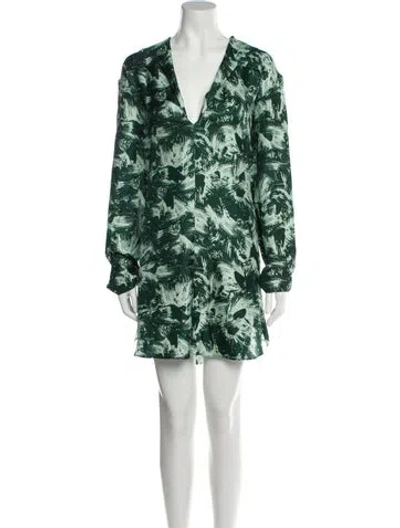 Pre-owned Jonathan Cohen Silk Mini Dress W/ Tags In Green