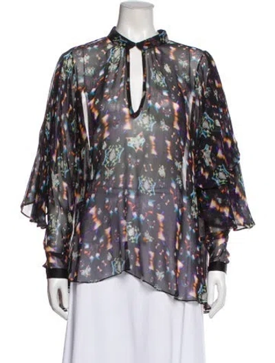 Pre-owned Jonathan Cohen Silk Printed Blouse In Multi