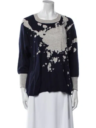 Pre-owned Jonathan Cohen Silk Printed Sweater In Blue