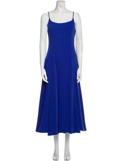 Pre-owned Jonathan Cohen Square Neckline Midi Length Dress W/ Tags In Blue