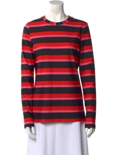 Pre-owned Jonathan Cohen Striped Crew Neck T-shirt In Red
