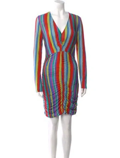 Pre-owned Jonathan Cohen Striped Knee-length Dress In Blue