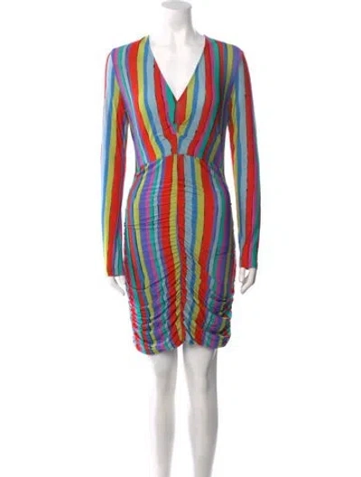 Pre-owned Jonathan Cohen Striped Knee-length Dress In Blue