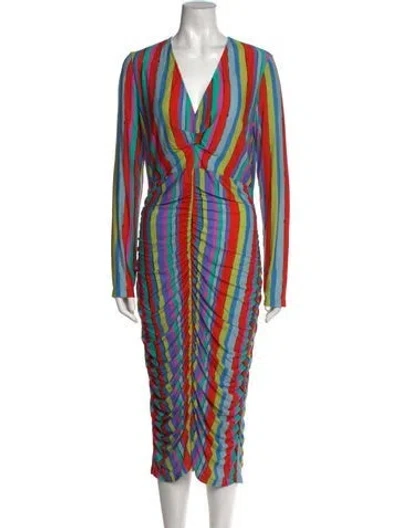 Pre-owned Jonathan Cohen Striped Long Dress W/ Tags In Blue