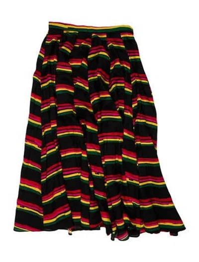 Pre-owned Jonathan Cohen Striped Midi Length Skirt In Black