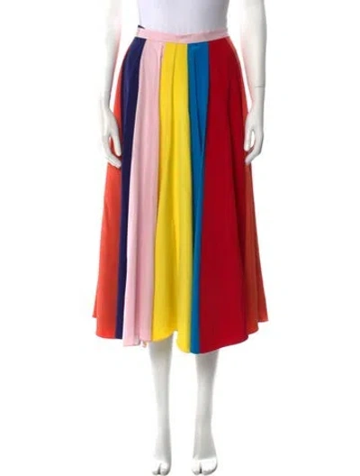 Pre-owned Jonathan Cohen Striped Midi Length Skirt In Pink