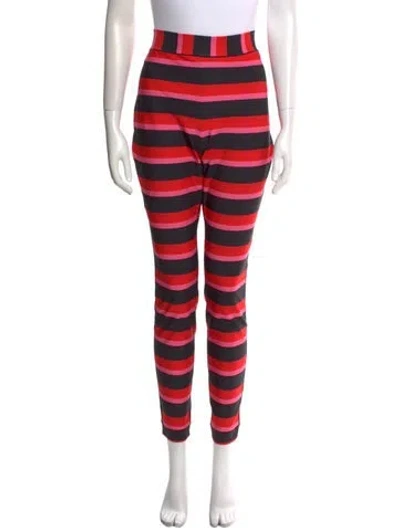 Pre-owned Jonathan Cohen Striped Skinny Leg Pants In Red