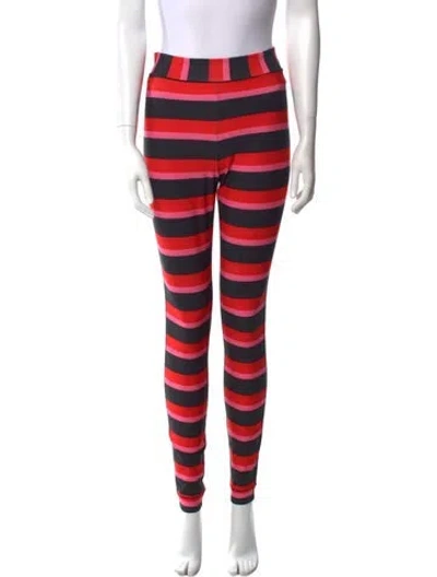 Pre-owned Jonathan Cohen Striped Skinny Leg Pants In Red