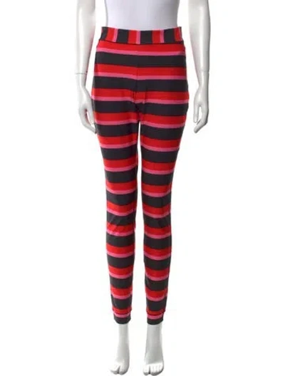 Pre-owned Jonathan Cohen Striped Skinny Leg Pants W/ Tags In Red