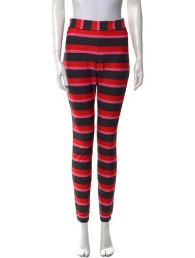 Pre-owned Jonathan Cohen Striped Skinny Leg Pants W/ Tags In Red