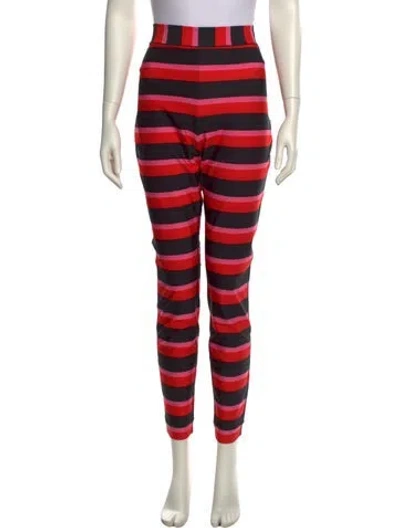 Pre-owned Jonathan Cohen Striped Skinny Leg Pants W/ Tags In Red