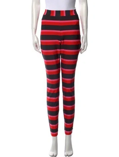 Pre-owned Jonathan Cohen Striped Skinny Leg Pants W/ Tags In Red